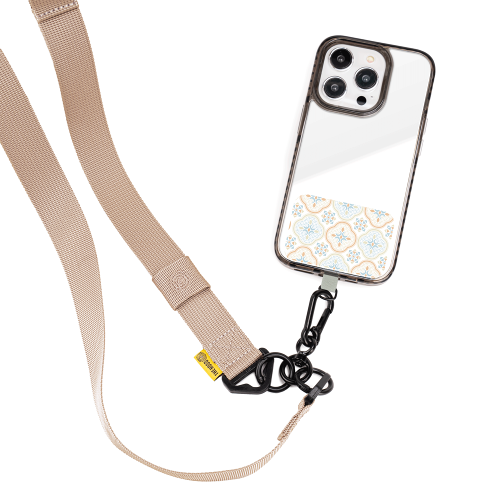 inblooom x The Hood  VIGOR All-In-One Phone Strap 25mm/Begonia Glass Pattern/Sweet Almond