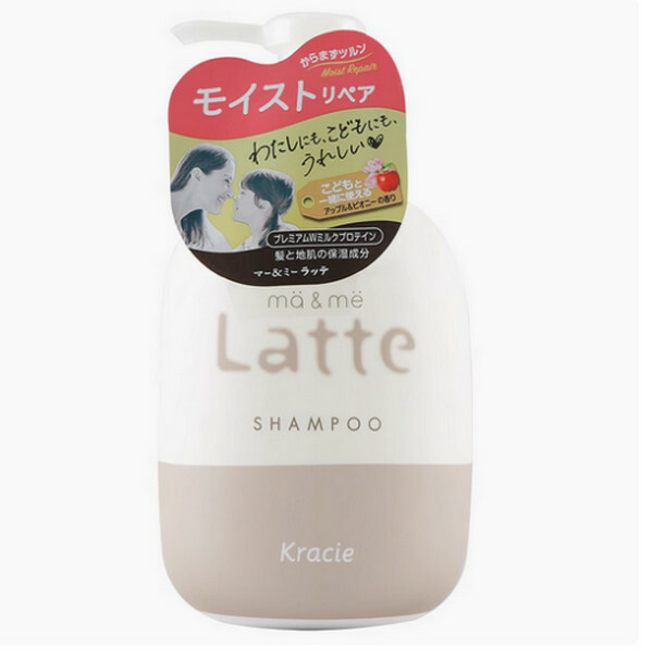 日本MA＆ME LATTE--親子洗髮乳護髮乳兒童洗護全家可用【蘋果牡丹香洗髮乳】490mlx1瓶裝