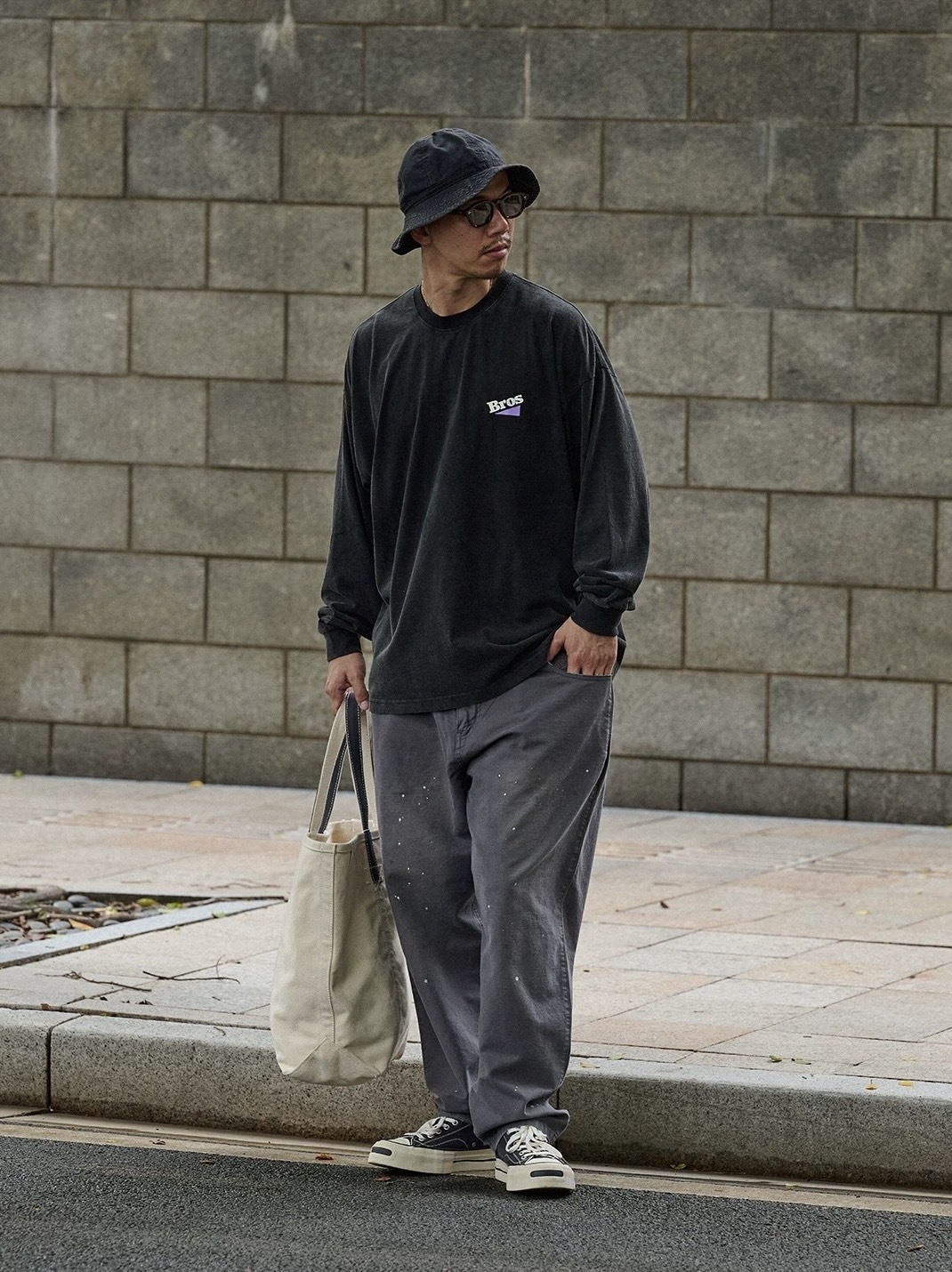 #預購 Broshood Bros AFFD 24AW 日系 復古 微裂漿 印花長踢 3色