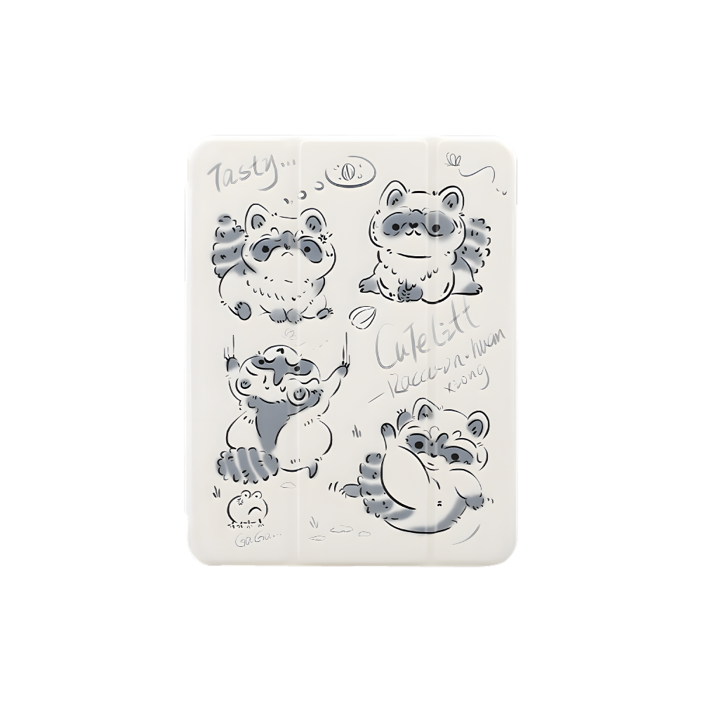 【KOERCASE】可旋轉豎立保護套-可愛air4浣熊