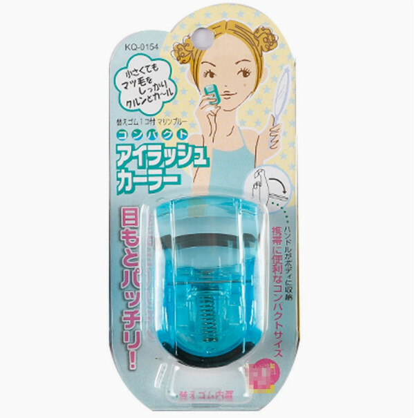 日本kai--PC迷你睫毛夾實用可擕式卷翹寬頭睫毛夾【湖水綠】x1個