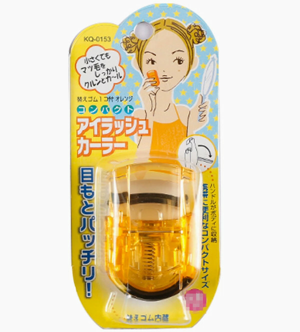 日本kai--PC迷你睫毛夾實用可擕式卷翹寬頭睫毛夾【落葉黃】x1個