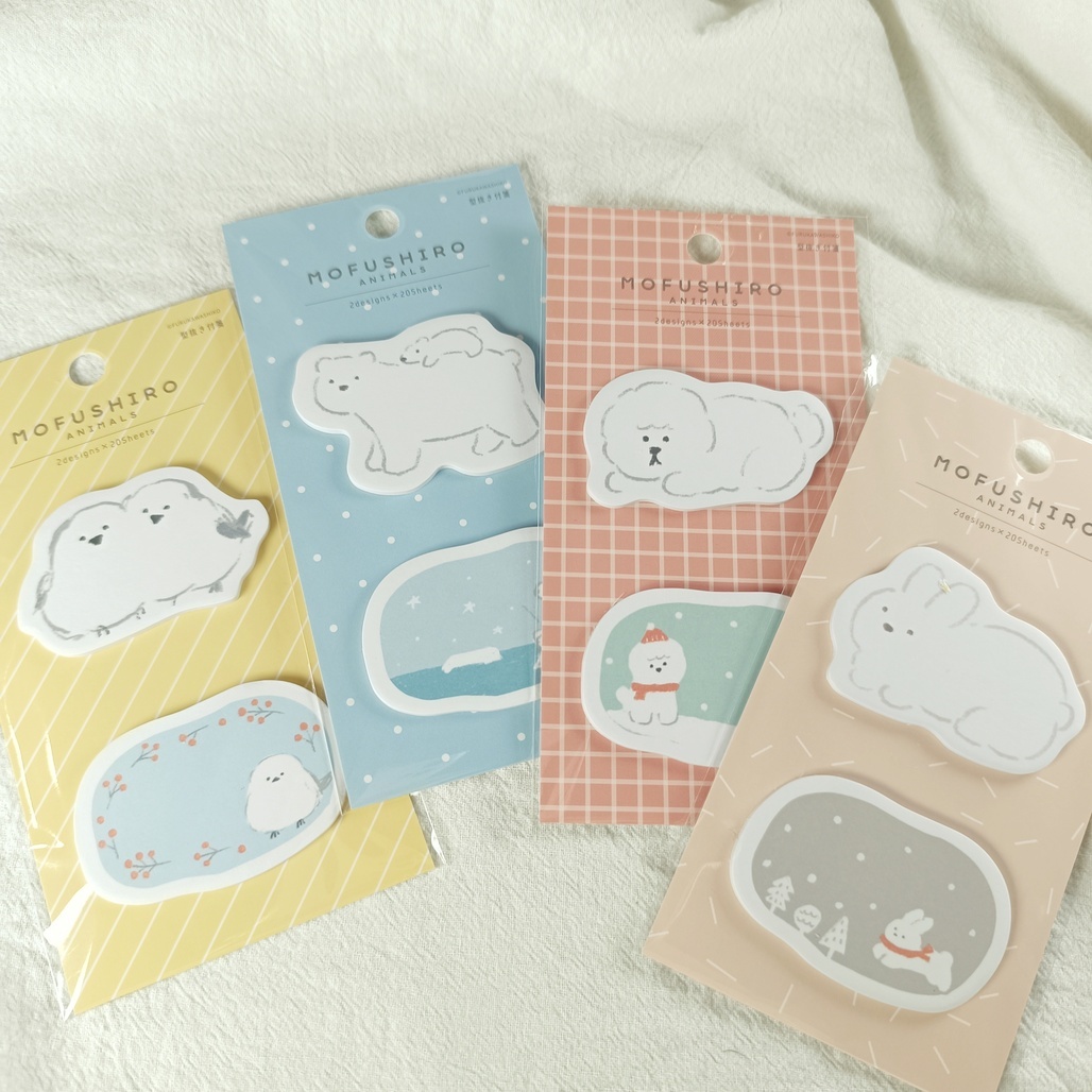 日本古川紙工 冬季限定 可愛動物造型便利貼 便箋 memo 共四款