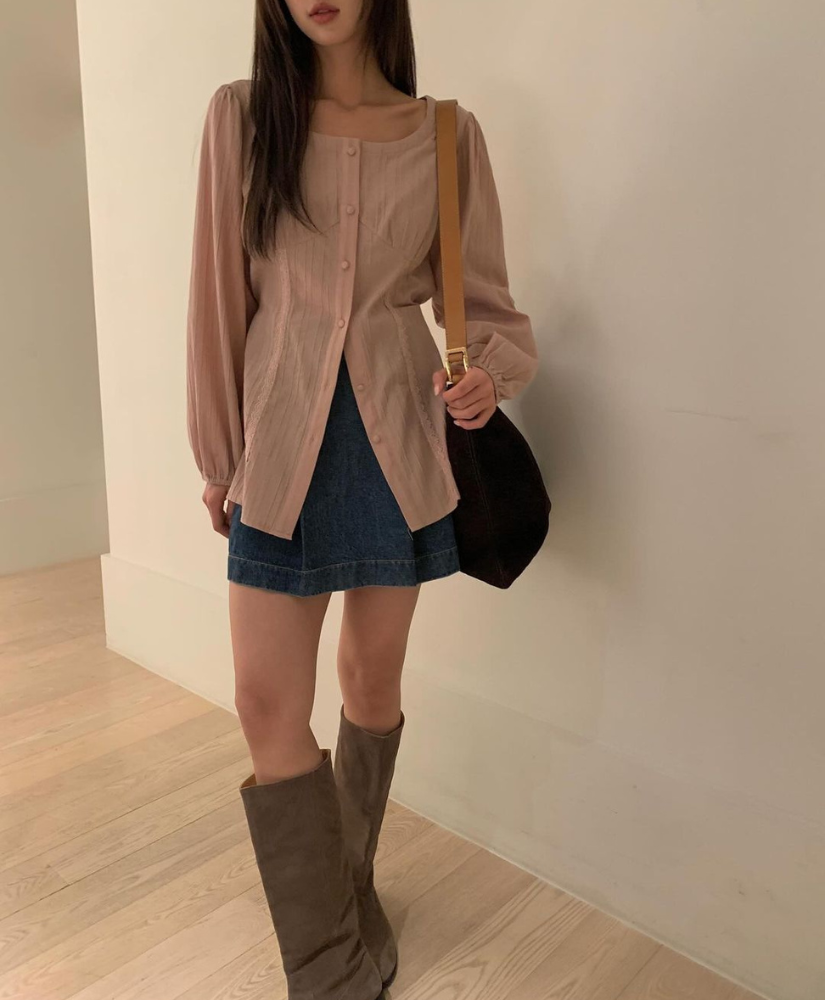 [現貨] Karen長版收腰襯衫 [ 2色 / Free ]