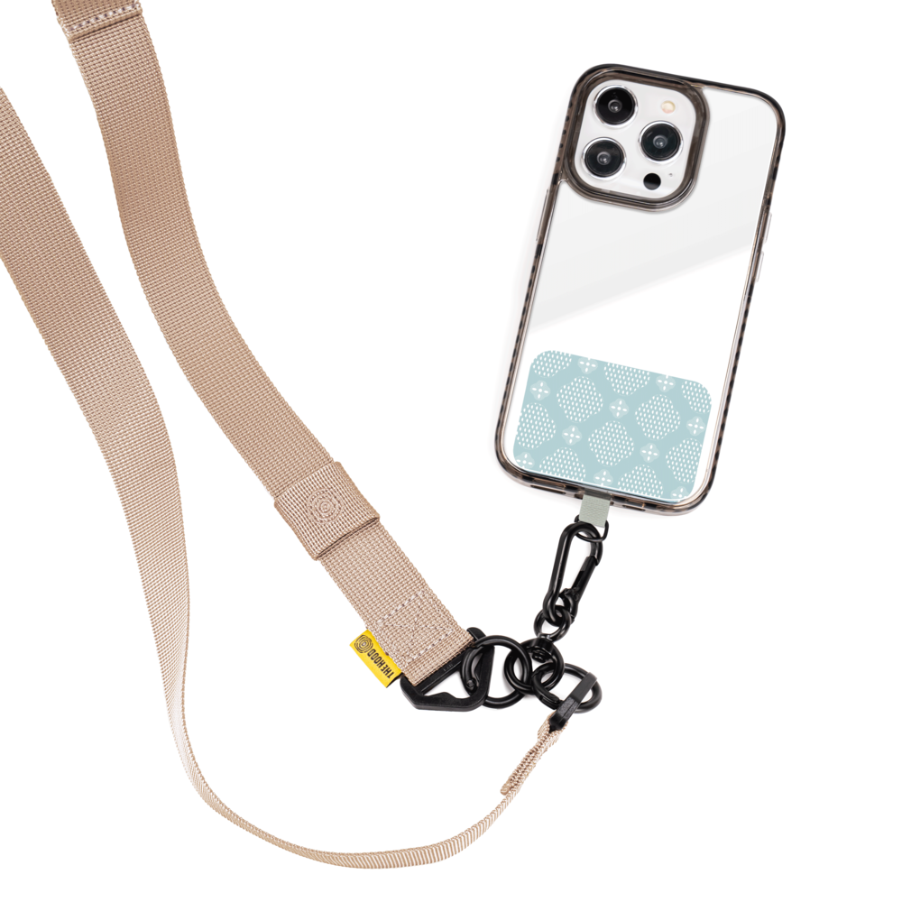 inblooom x The Hood  VIGOR All-In-One Phone Strap 25mm/Begonia Glass Pattern No.13/Mellow Blue