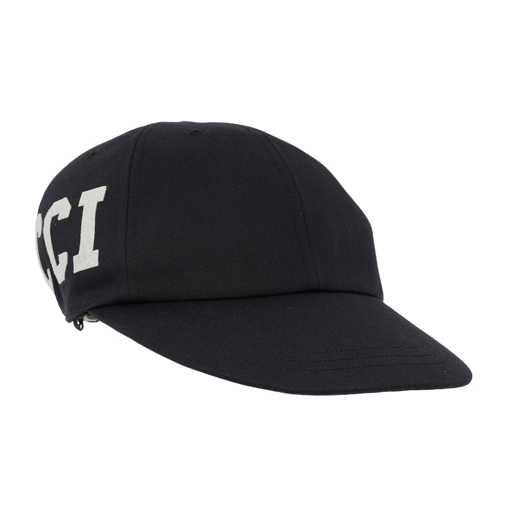 【GUCCI】白色Logo 棉質棒球帽 (黑色) S/L 751400 4HA0M 1077