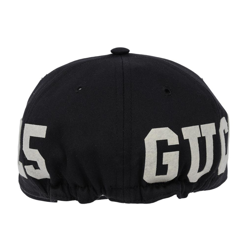 【GUCCI】白色Logo 棉質棒球帽 (黑色) S/L 751400 4HA0M 1077