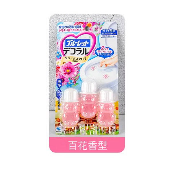 小林製藥--廁所清新劑留香除臭清潔去异味【開花凝膠】百花香1排3支