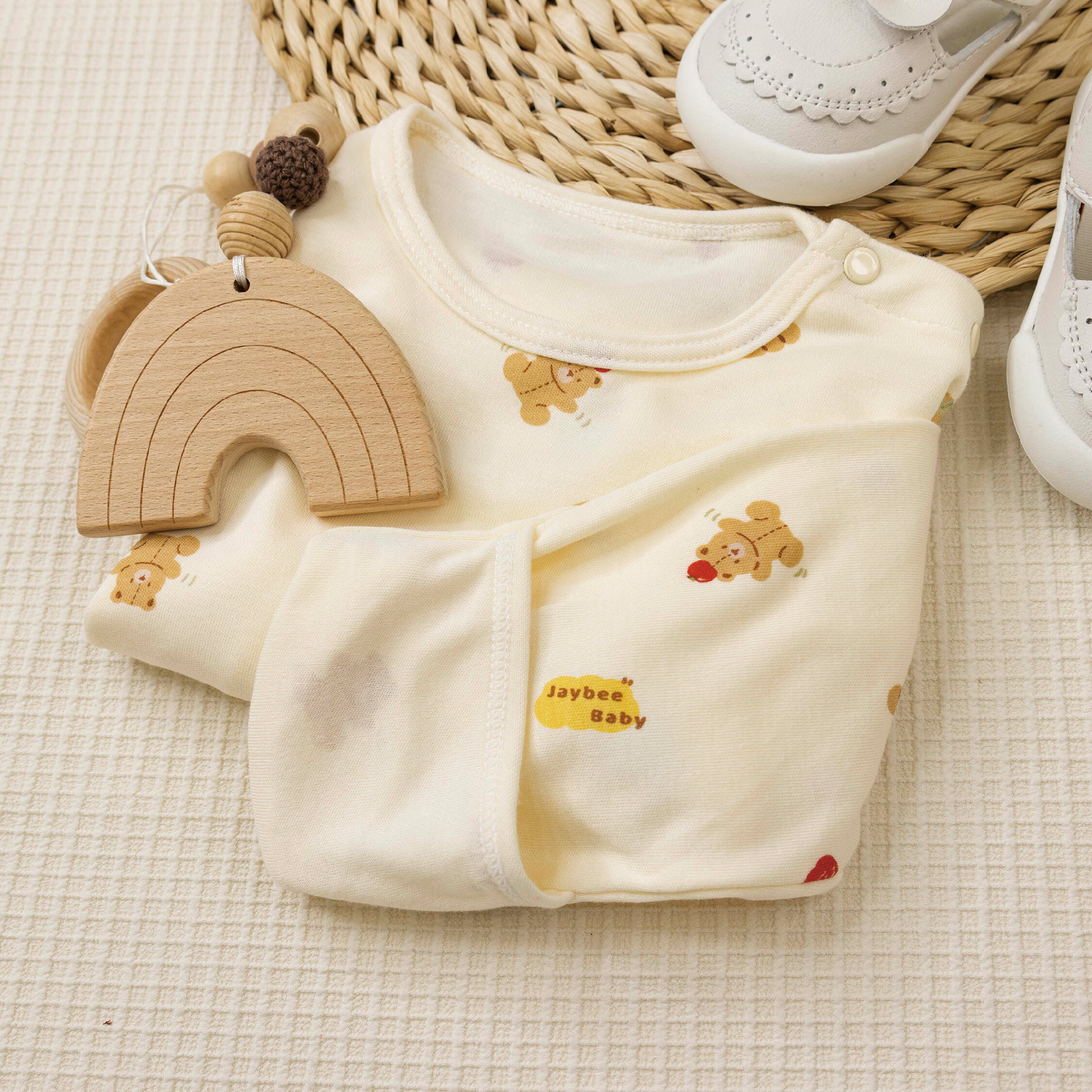 【JB0379】MIT原創蘋安小熊純棉長袖包屁衣