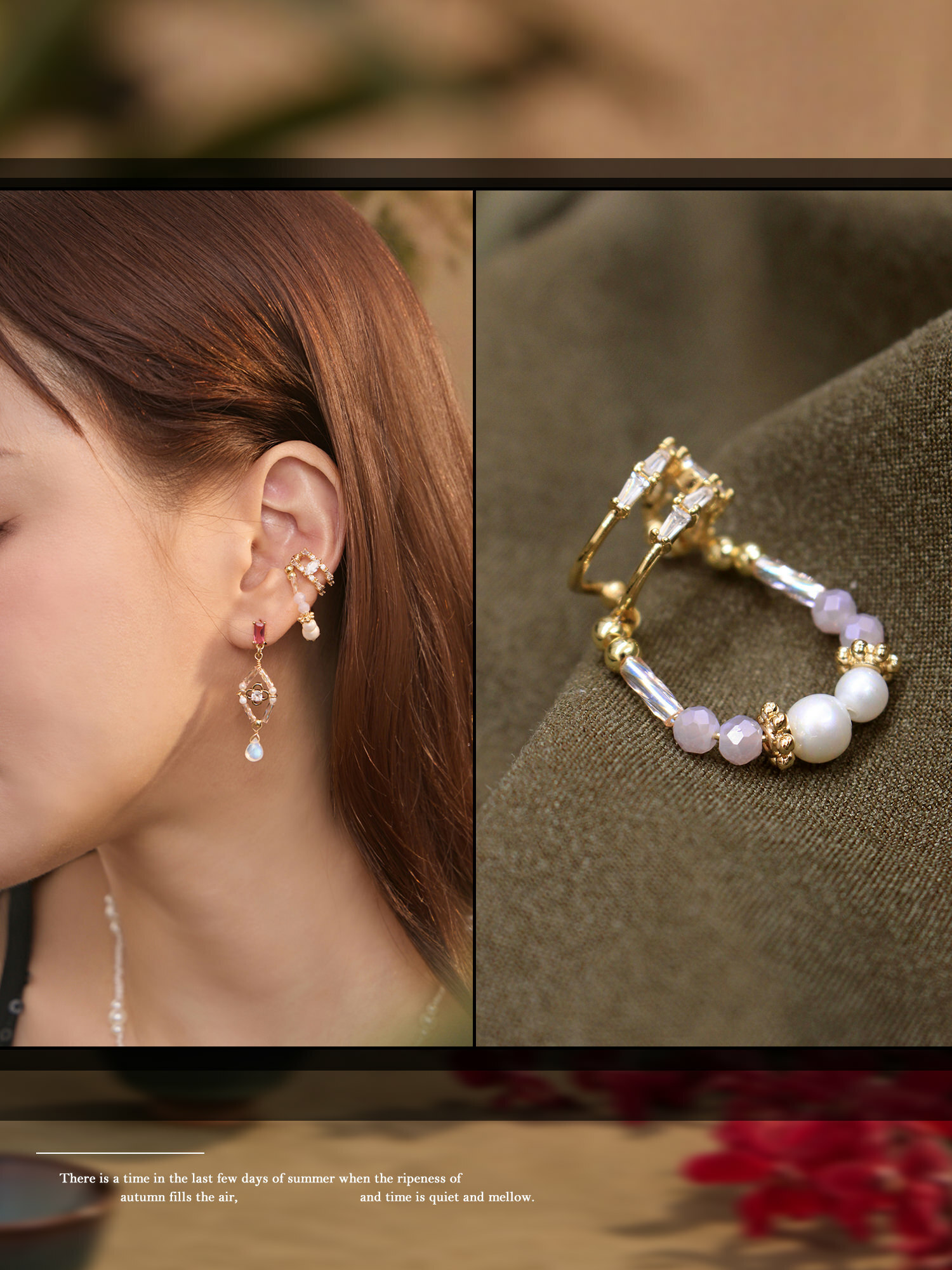 日劇般迷戀。MUCHAT手作14KGP幾何鋯石珍珠耳骨夾(單支)