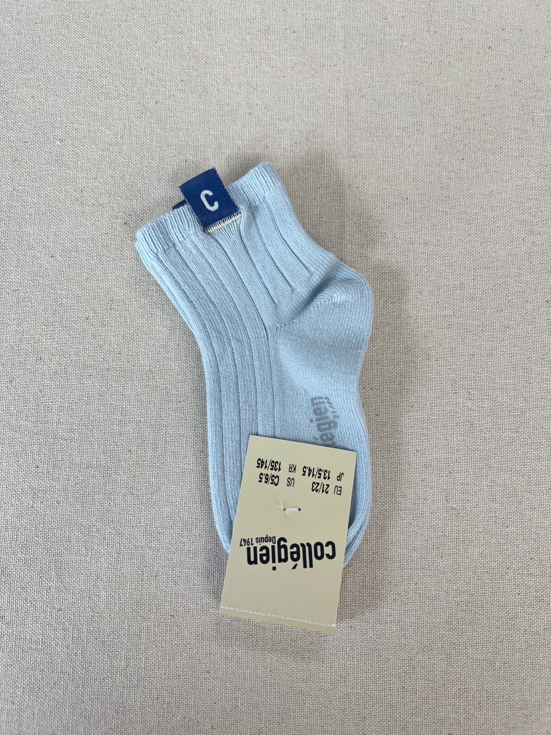 COLLEGIEN C標羅紋短襪Cyril-Glacier冰河藍