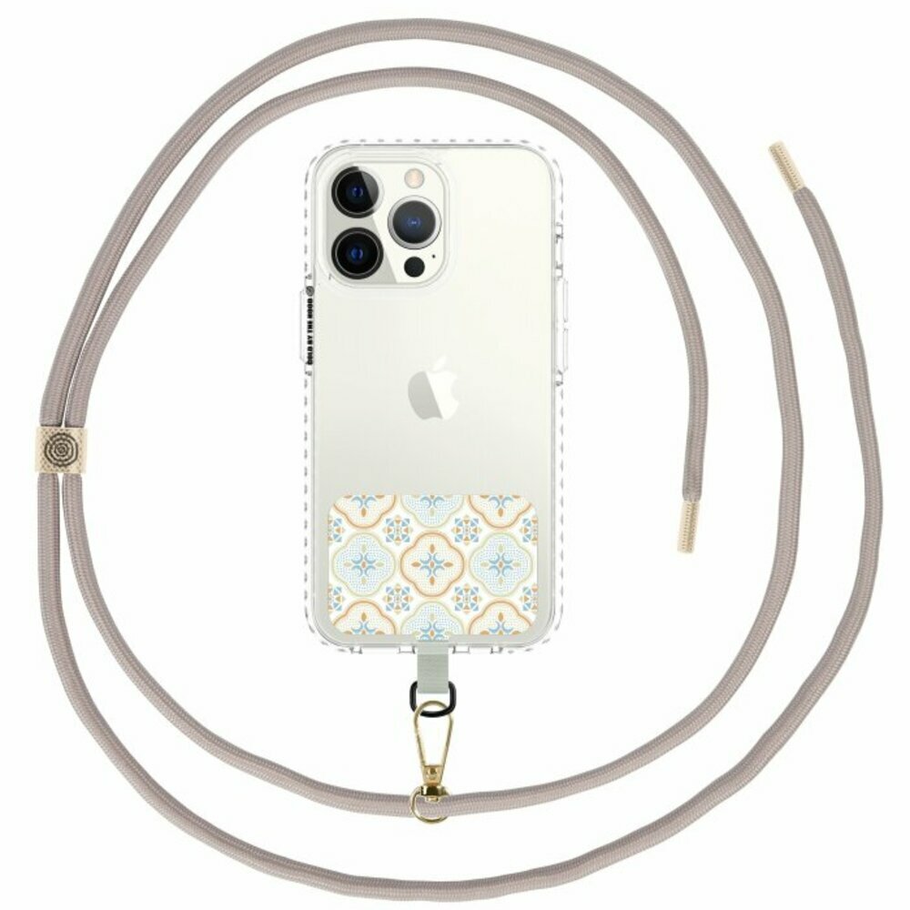 inblooom x The Hood Phone Strap With Patch 6.0mm/Begonia Glass Pattern/Sweet Almond