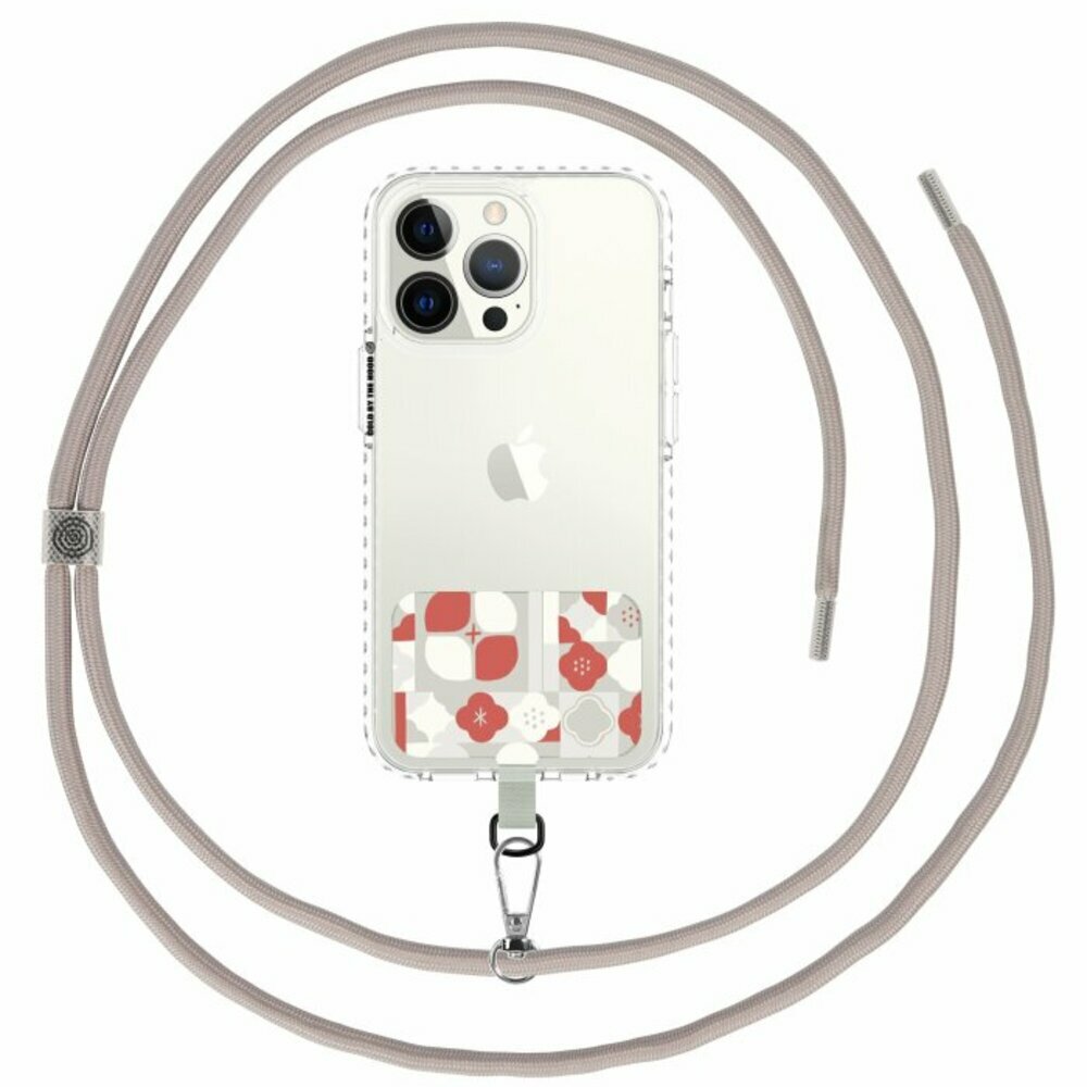 inblooom x The Hood Phone Strap With Patch 6.0mm/Begonia Glass Pattern No.12/Spring Plum Red