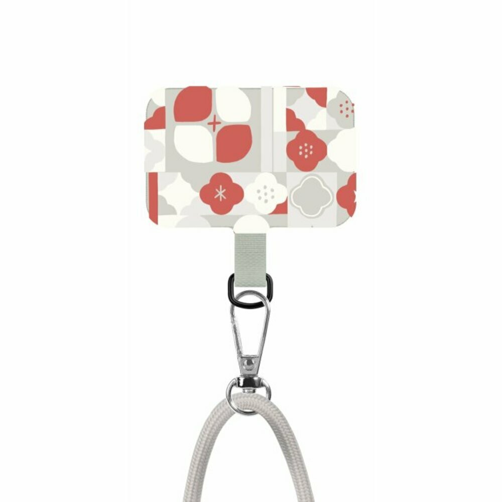 inblooom x The Hood Phone Strap With Patch 6.0mm/Begonia Glass Pattern No.12/Spring Plum Red