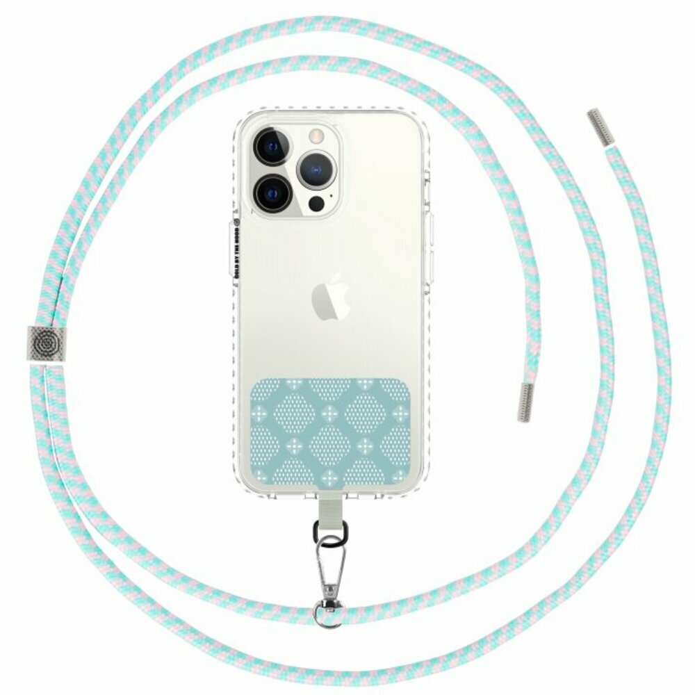 inblooom x The Hood Phone Strap With Patch 6.0mm/Begonia Glass Pattern No.13/Mellow Blue
