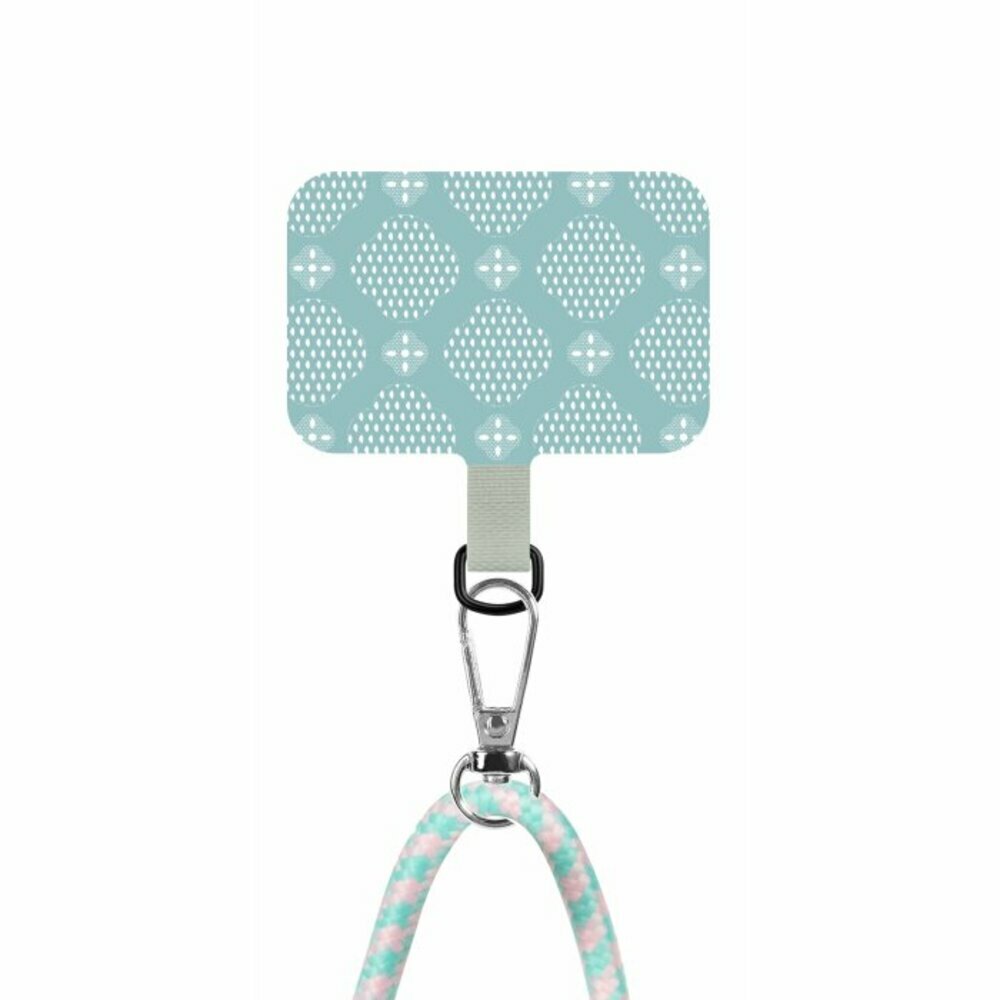 inblooom x The Hood Phone Strap With Patch 6.0mm/Begonia Glass Pattern No.13/Mellow Blue