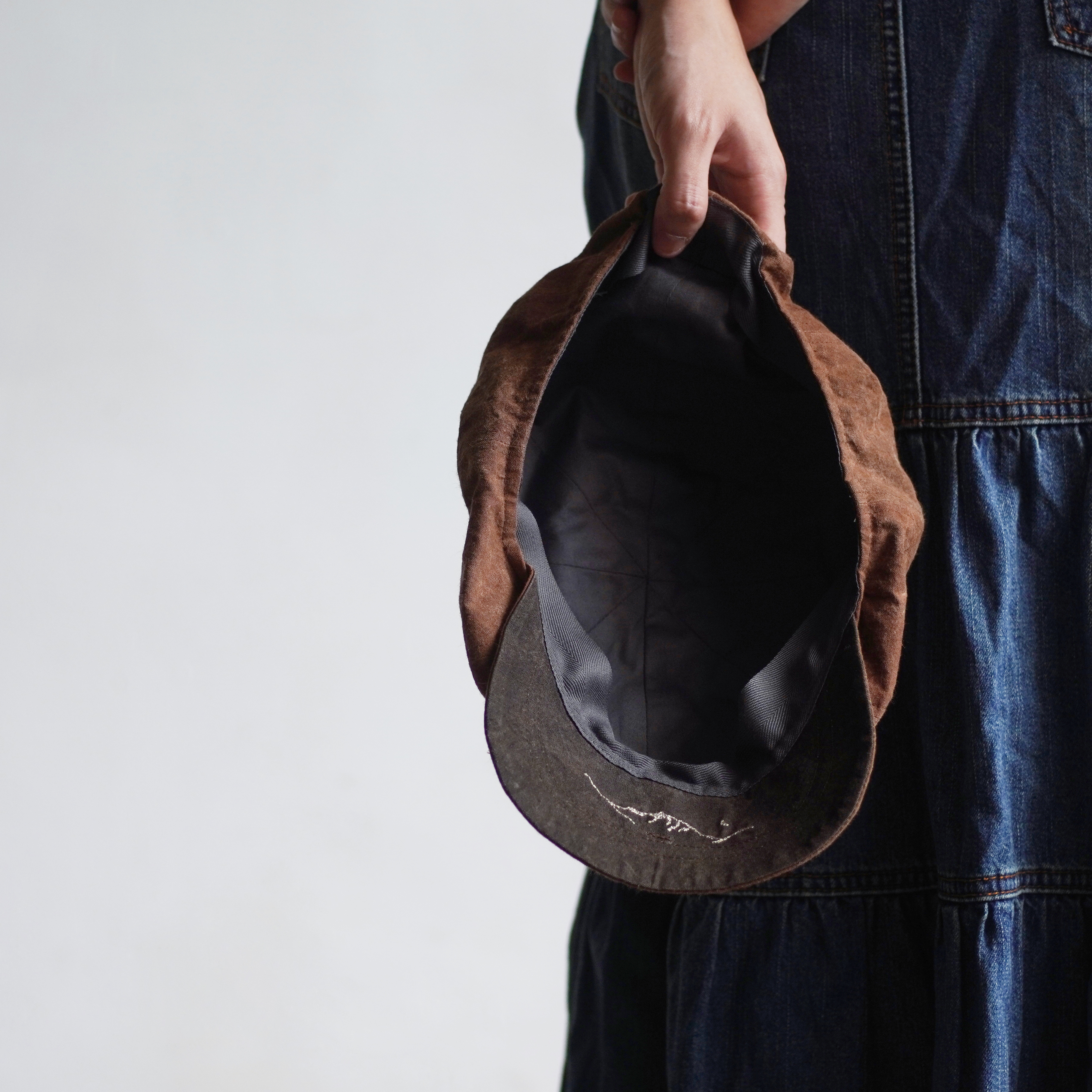 柿染布・報童帽｜柿染棉布－沃土棕｜中國藏區