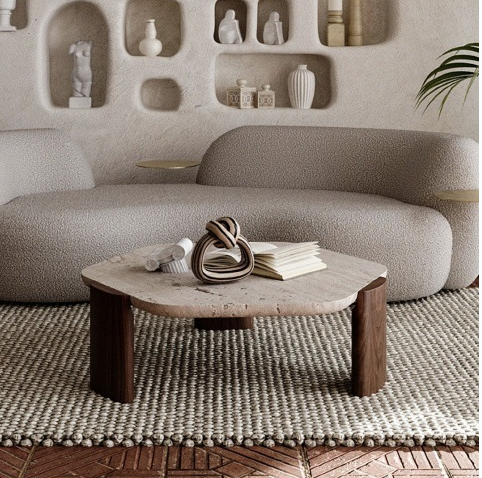 簡約現代大理石矮茶几