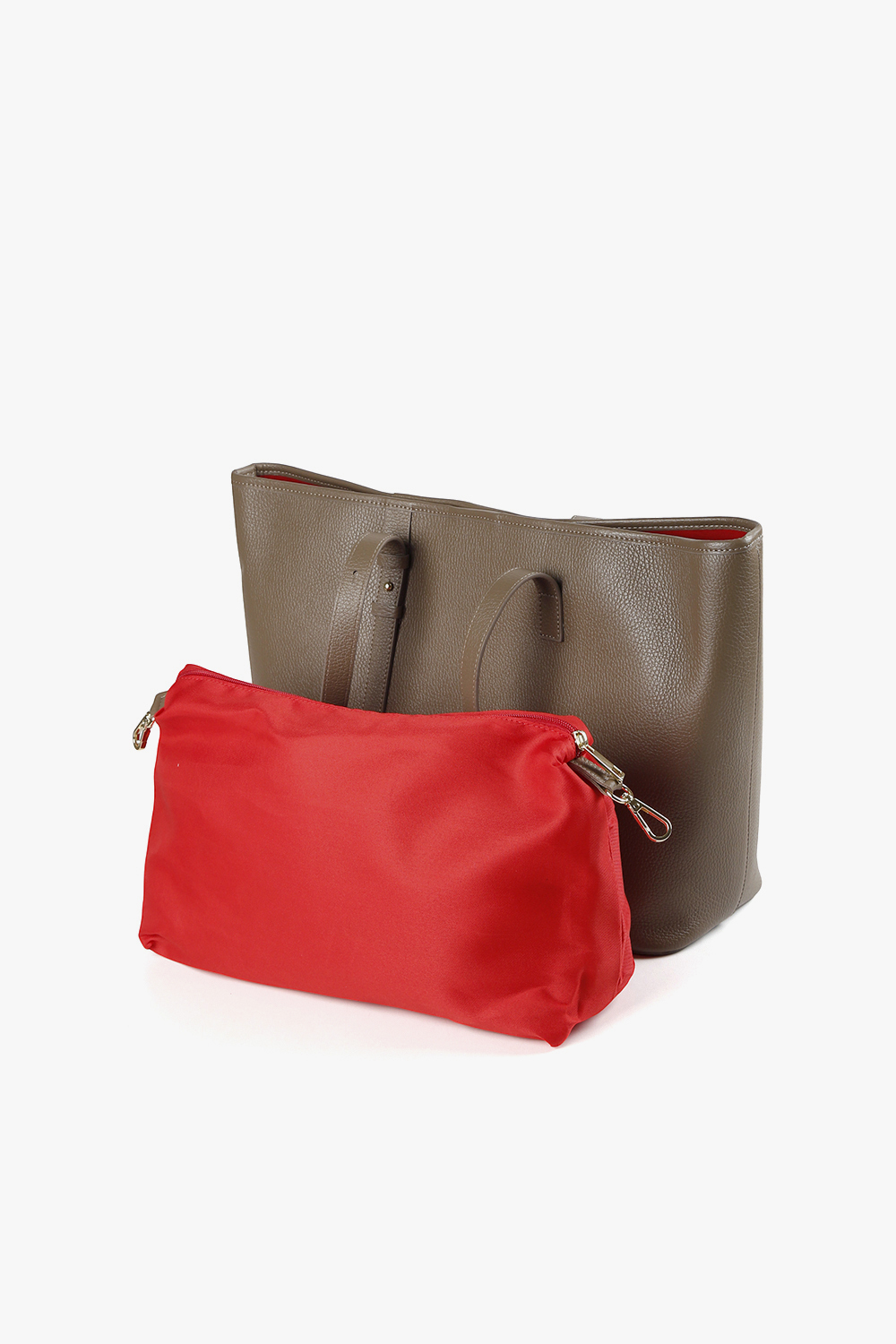 Piers 荔枝紋大托特包 豆沙