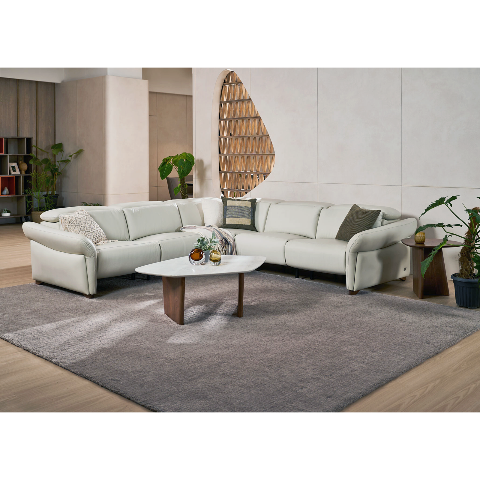 PHIL  L 型電動沙發 - 冰色〔SF9546〕