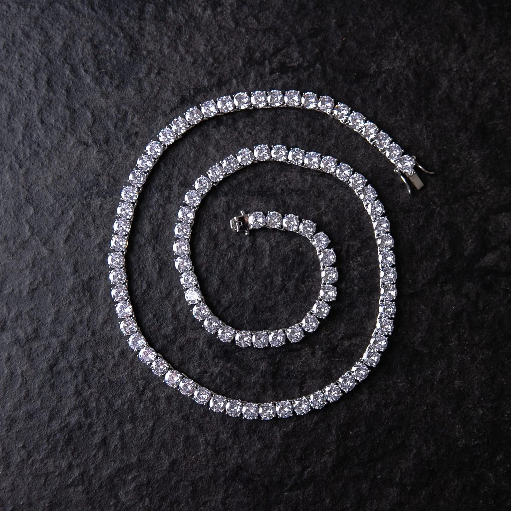 GOLD COAST-925銀嘻哈單排鑽網球鍊 6MM S925 SINGLE ROW TENNIS CHAIN