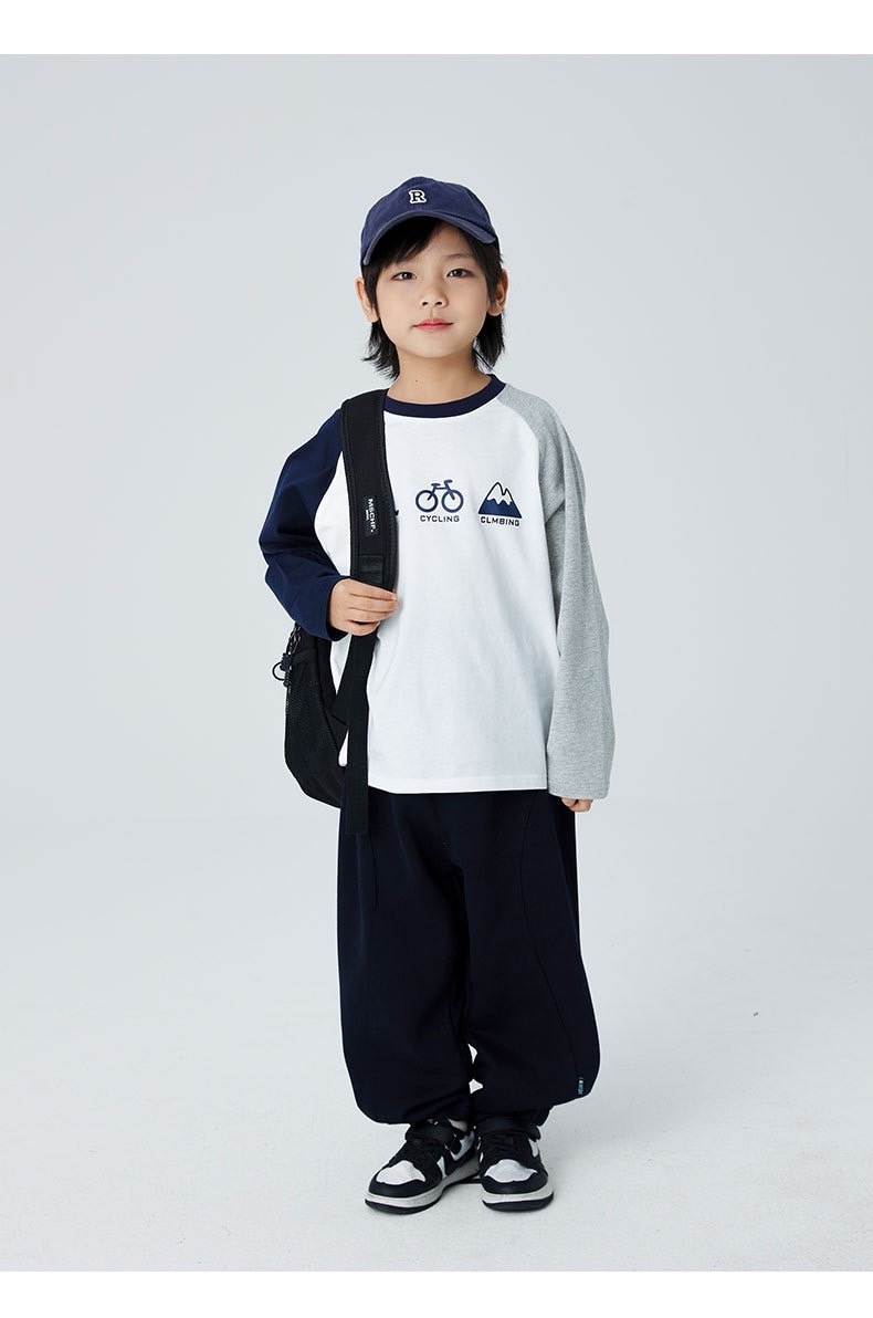 山系感拼袖上衣