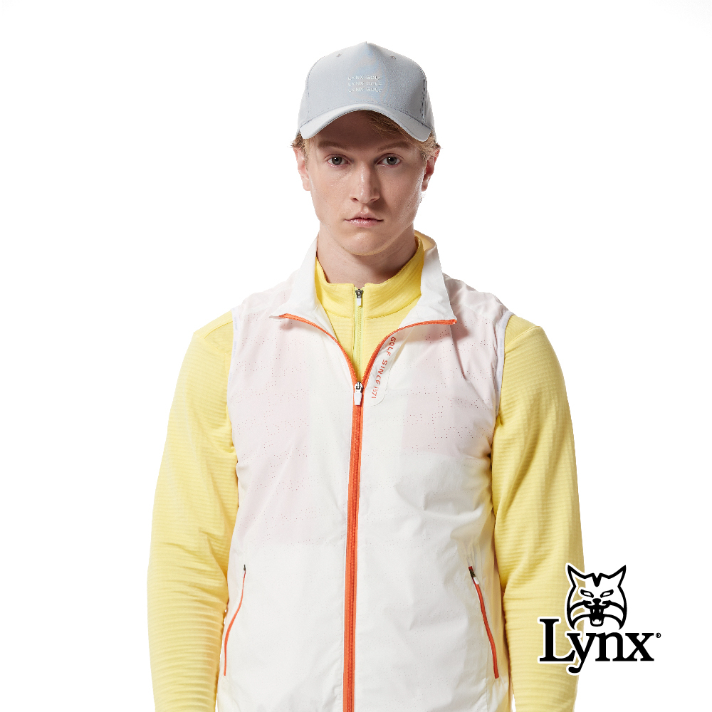 【Lynx Golf】輕薄透氣前後LOGO沖孔造型拉鍊口袋背心