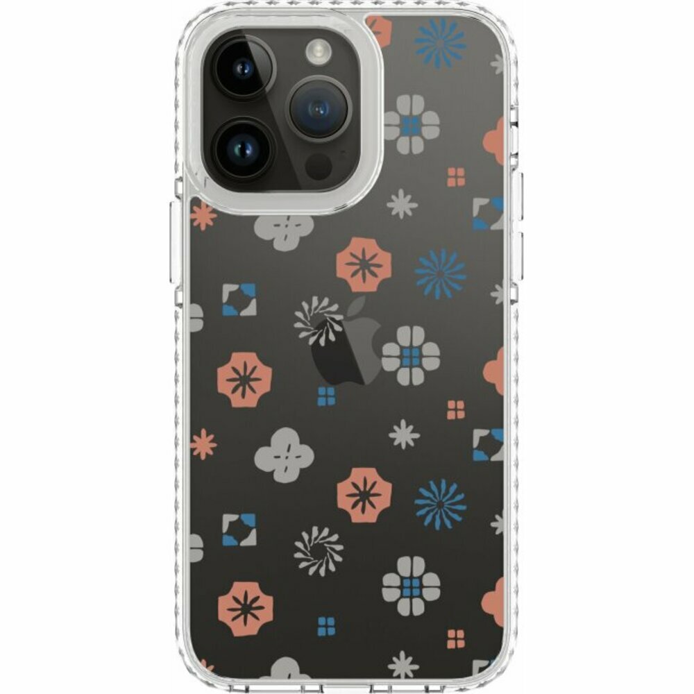 印花樂氣墊防摔保護殼珊瑚紅藍