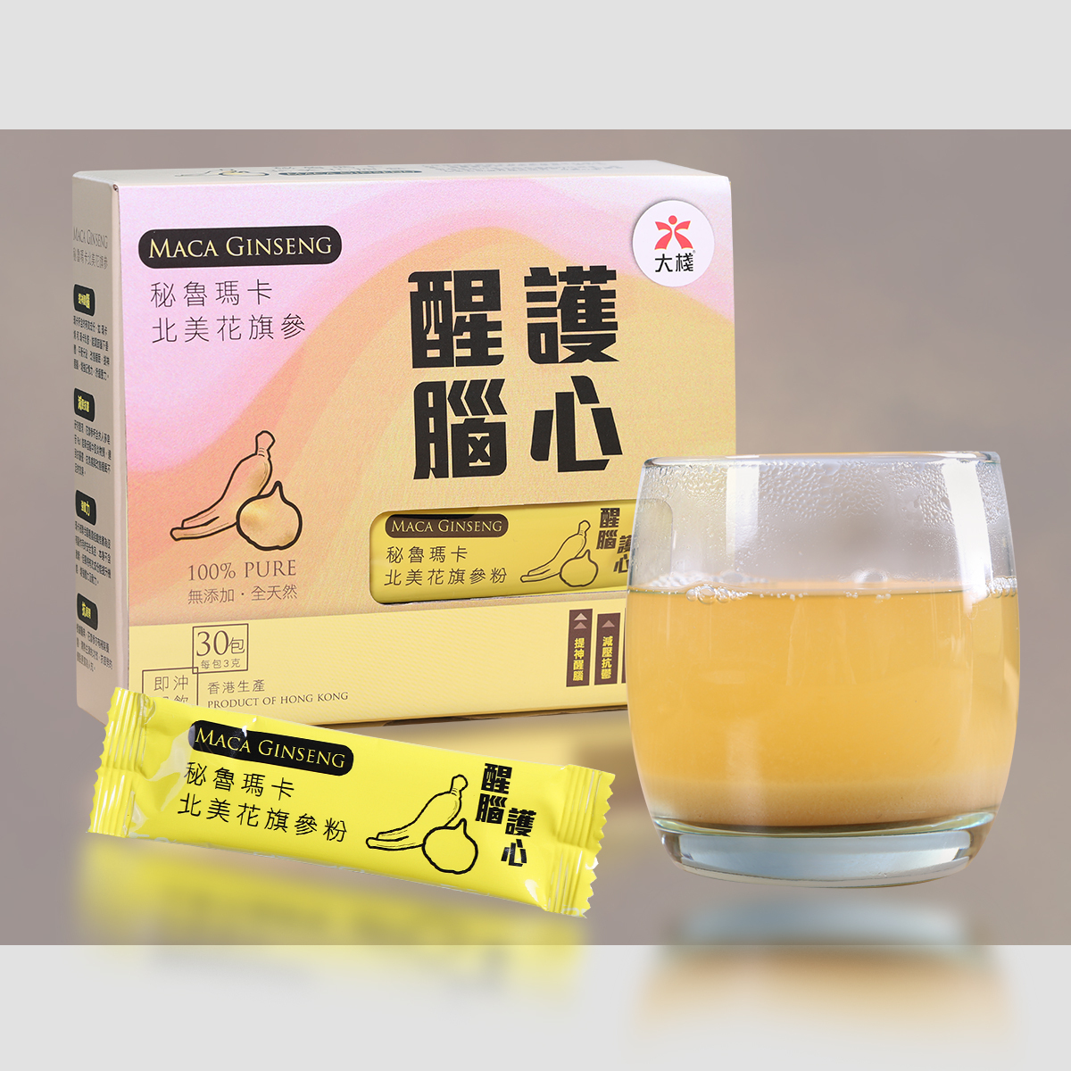 醒腦護心 瑪卡花旗參粉 (3克x30包)