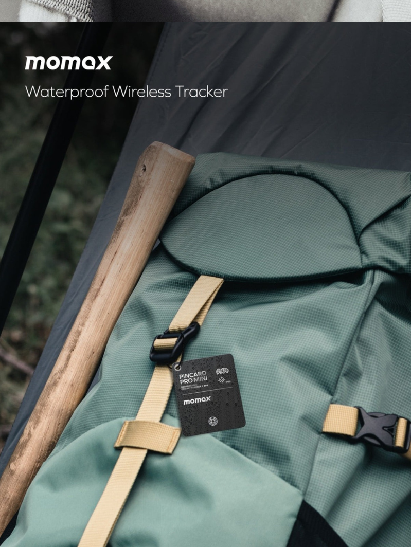 Momax PinCard Pro 可充電全球定位器 黑色