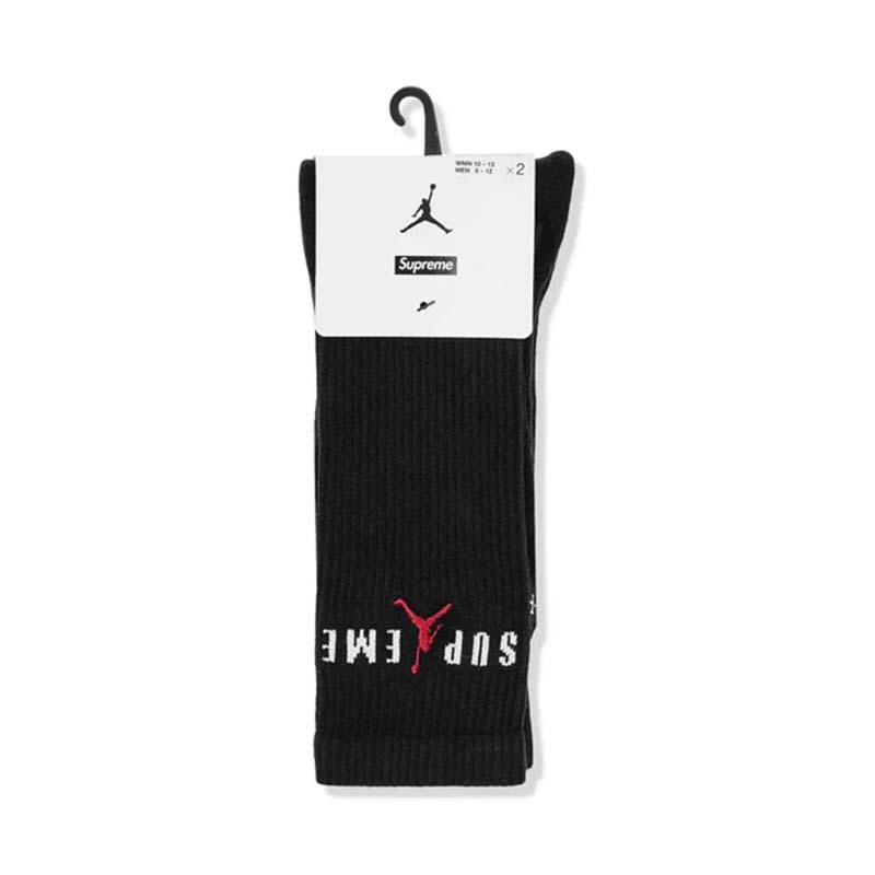 Supreme x Jordan Black Crew Socks (2 Pack) 2入一組 HF1398-010 [台灣現貨]