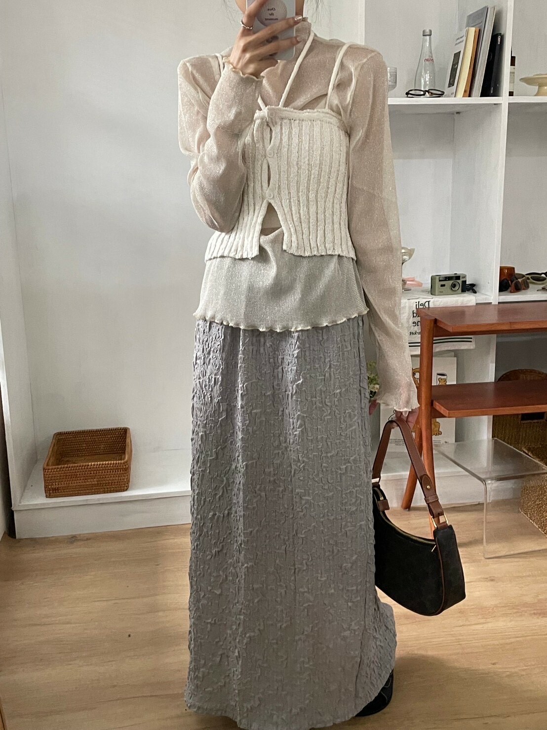 (GOAL) HAIKI-1017 薄紗 木耳邊 透膚內搭