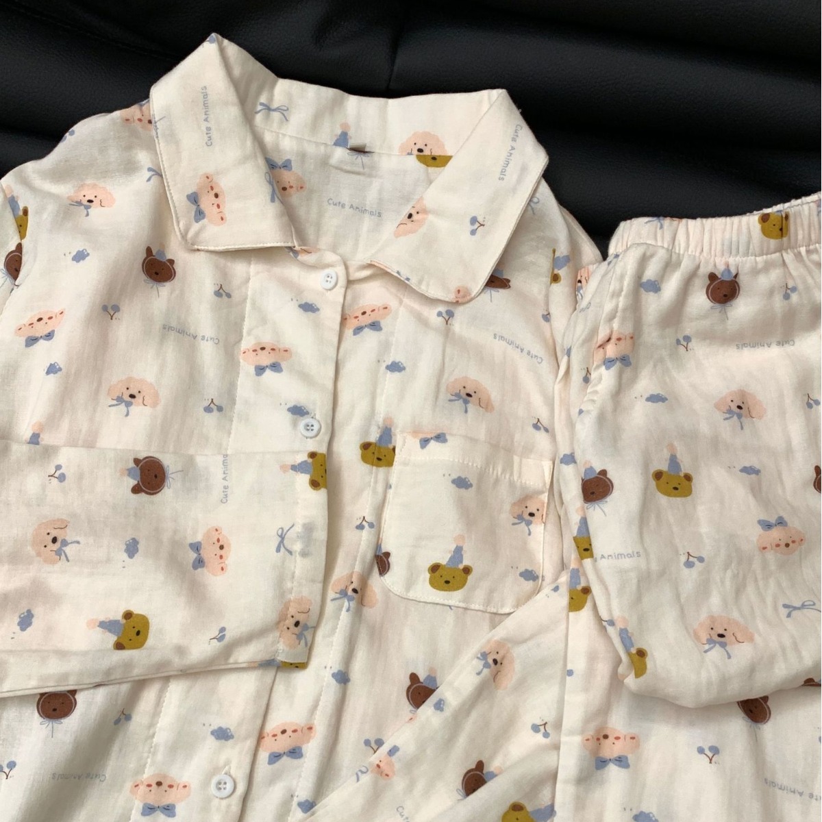 《4965》冬季可愛動物大集合娃娃領睡衣