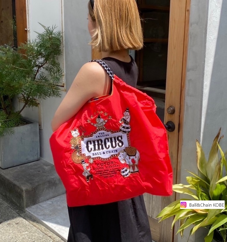 Ball＆Chain 刺繡環保購物袋 L號 - 桃紅 (32110705)