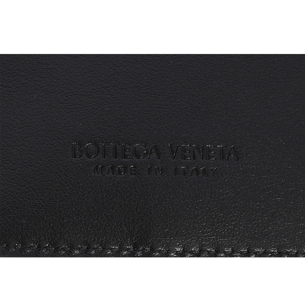 【BOTTEGA VENETA】小羊皮及小牛皮編織暗釦式二折短夾(黑色)742330 VCPP3 8425