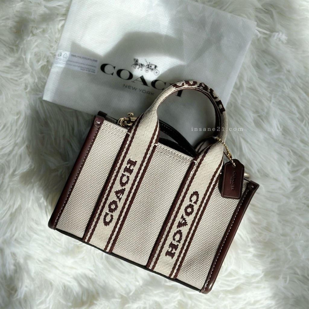 COACH SMITH迷你托特手袋 斜背包 肩背 拼色帆布