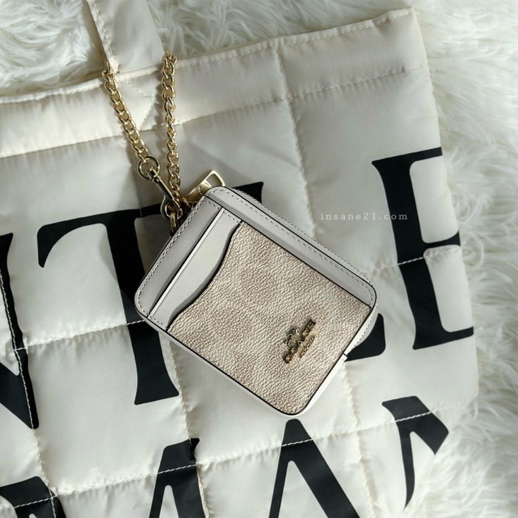 COACH 經典馬車 手掛式 票卡 零錢包 老花 立體LOGO/現貨