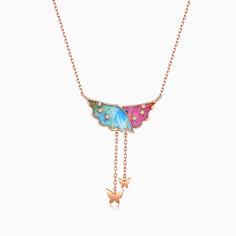 紅18K金鉆石套鏈