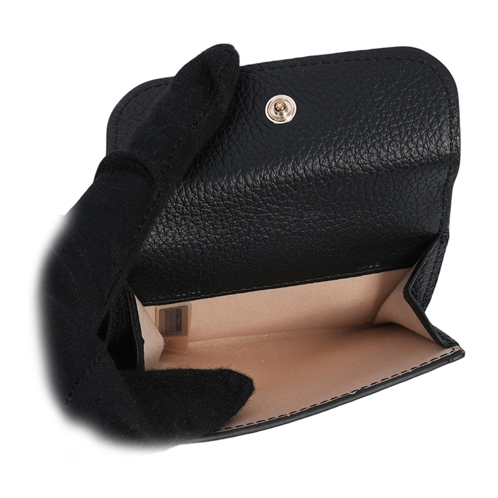 【CHLOE'】Alphabet C Logo 牛皮迷你三折短夾(黑色) CHC21WP946F57 001