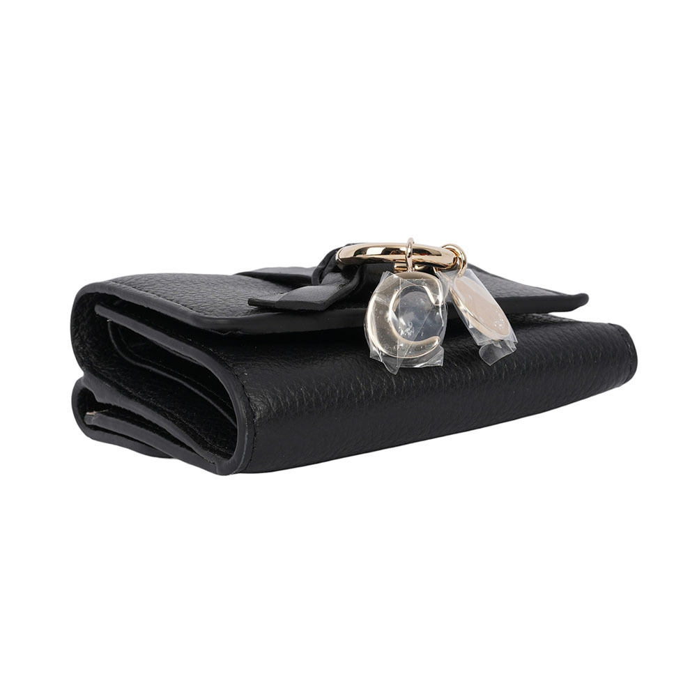 【CHLOE'】Alphabet C Logo 牛皮迷你三折短夾(黑色) CHC21WP946F57 001