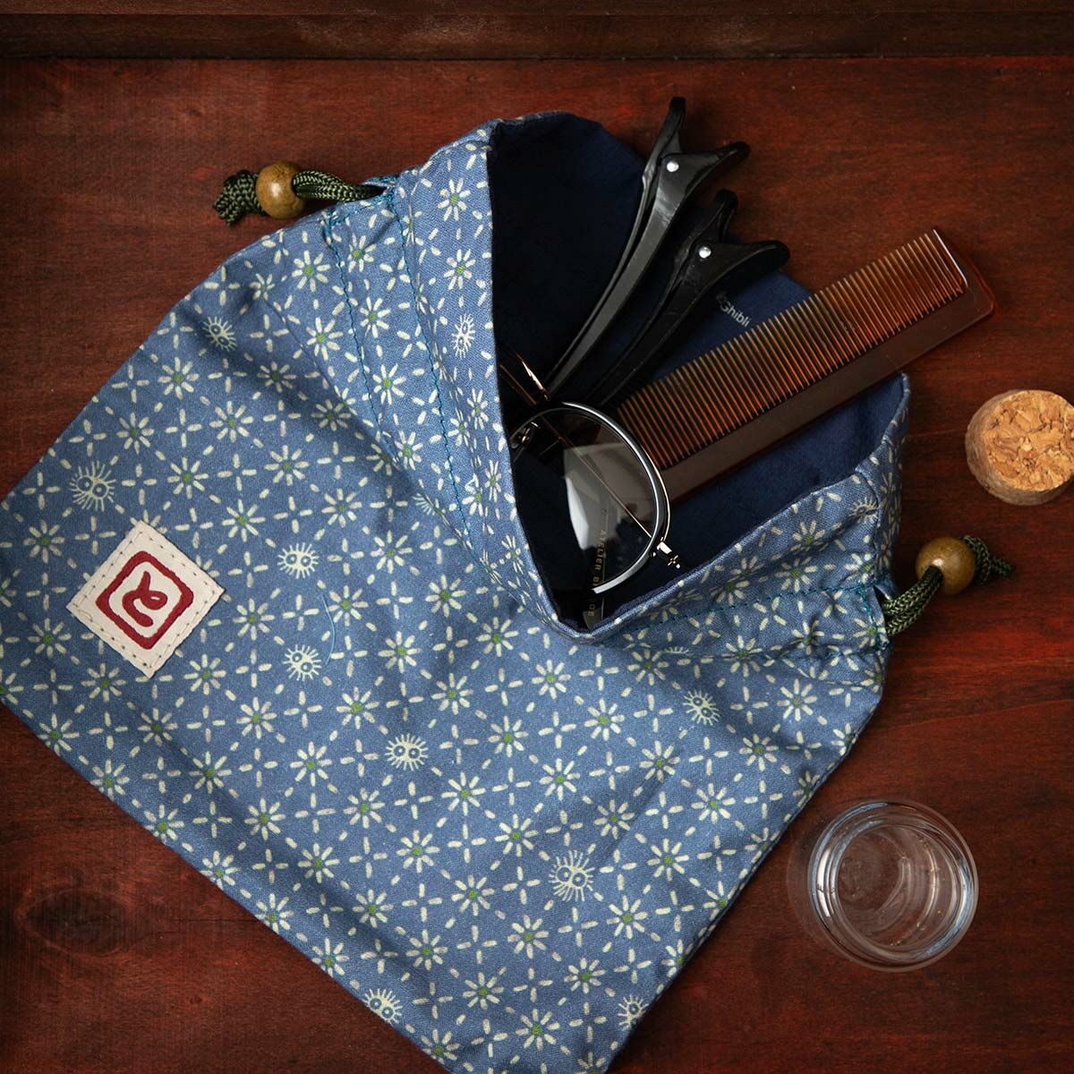 【亞洲限定】束口袋 龍貓 Craft Style Collection系列 星星花紋