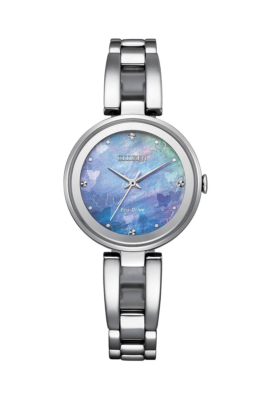 星辰 Citizen Eco-Drive Beginning Blue 28mm Watch 珍珠貝殼錶盤不銹鋼錶帶光動能女士手錶 EM0801-85N
