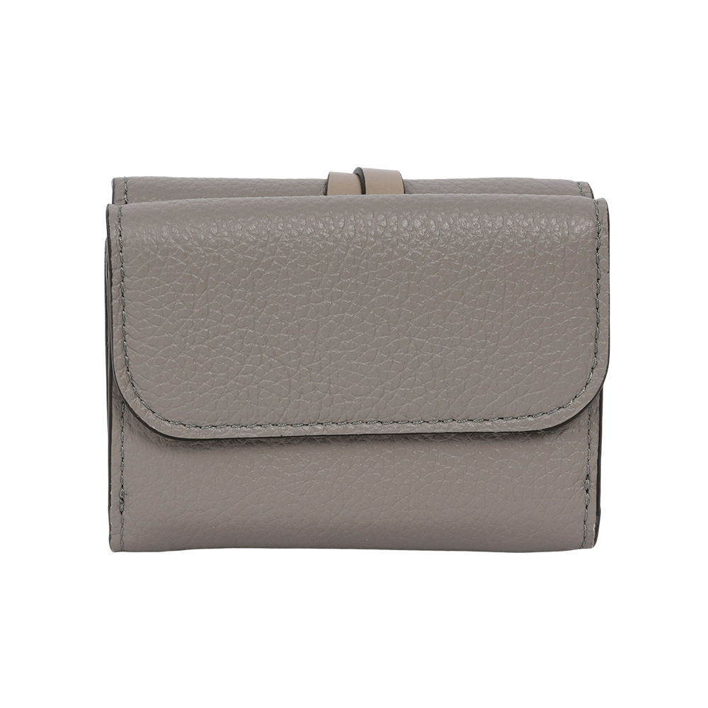 【CHLOE'】Alphabet C Logo 牛皮迷你三折短夾(羊絨灰)CHC21WP946F57 053