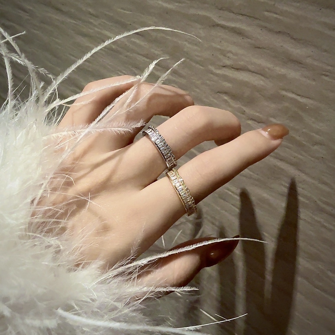 GY dream經典夢幻雙層鑽開口戒