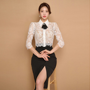 超美宮廷蕾絲+高腰裙(2件組)