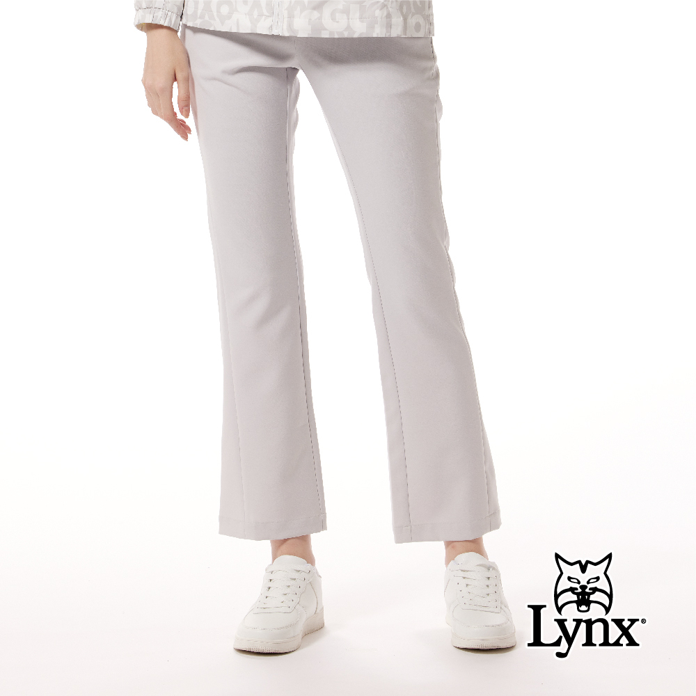 【Lynx Golf】日本面料速乾抗皺防UV腰頭膠印靴型九分褲