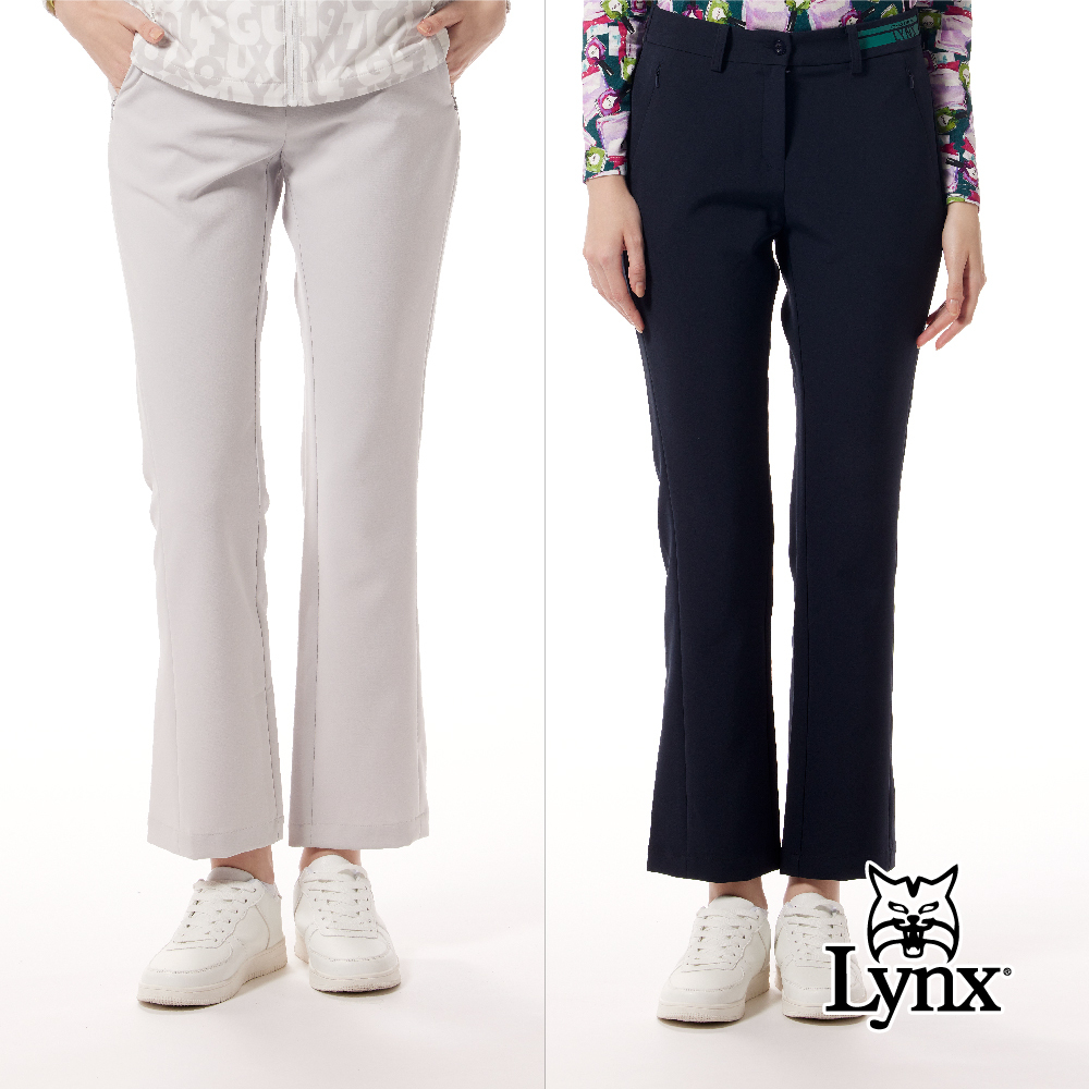 【Lynx Golf】日本面料速乾抗皺防UV腰頭膠印靴型九分褲