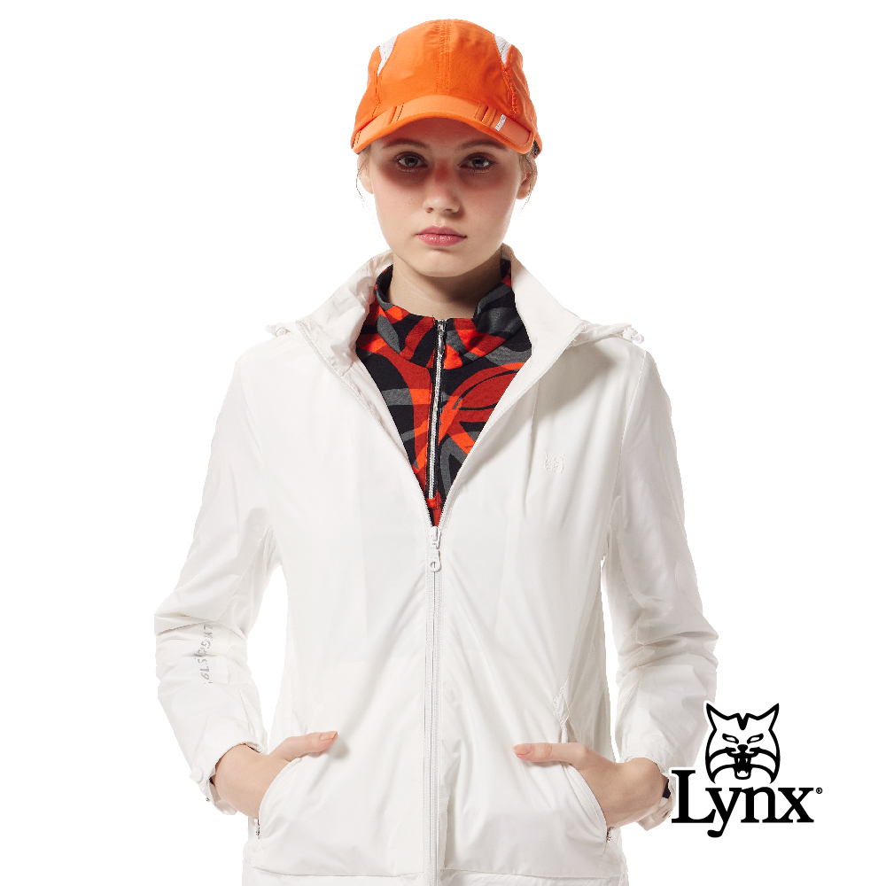 【Lynx Golf】保暖防潑水壓光配布金屬貼膜可拆式連帽外套