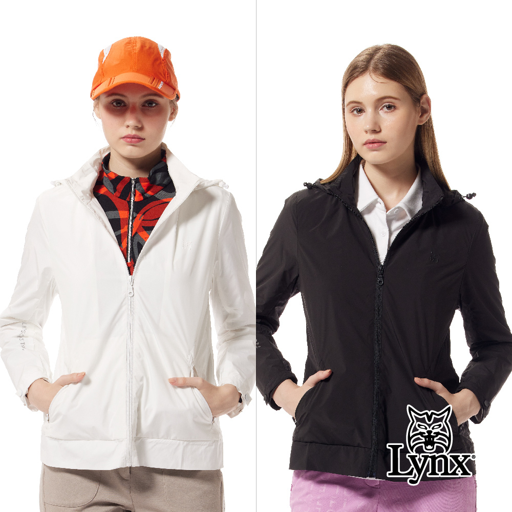 【Lynx Golf】保暖防潑水壓光配布金屬貼膜可拆式連帽外套