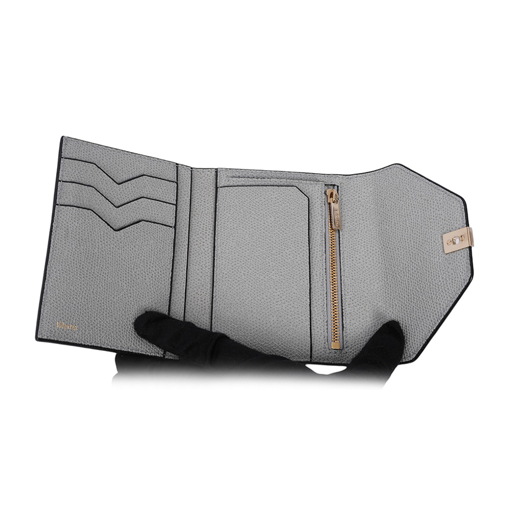 【Valextra】Iside 經典轉釦牛皮三折短夾(灰色)SGES0005028LOCPS99GC